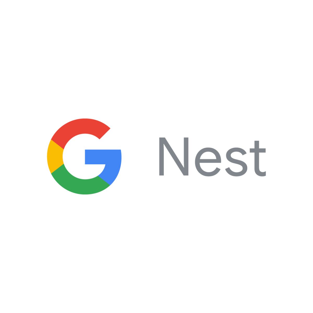 Google Nest logo featuring the multicolored Google G next to